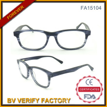 Новые разработки ацетата оптические очки с весны металла (FA15104)